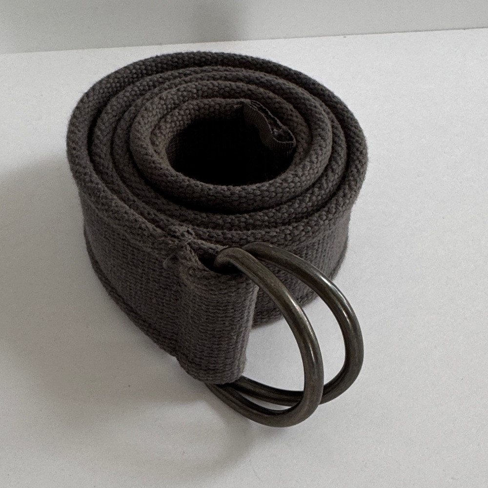 Calvin Klein Jeans Double D-Ring Canvas Belt - Charcoal